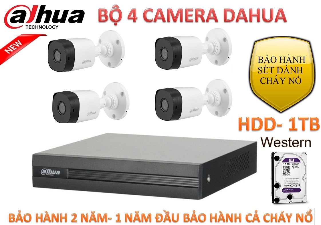 Bộ 4 camera Dahua