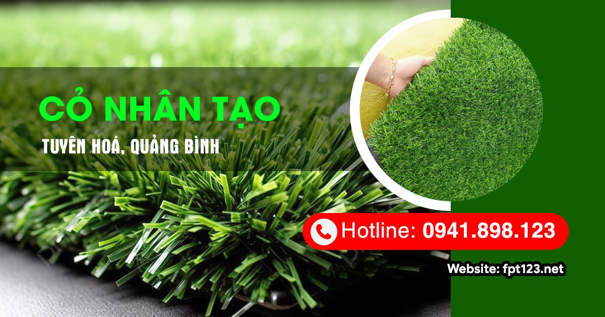 Thi công cỏ nhân tạo sân bóng huyện Tuyên Hóa, Quảng Bình