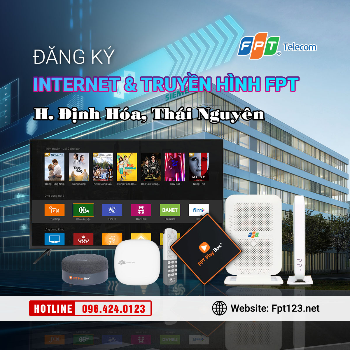 Đăng ký internet và truyền hình FPT Định Hoá, Thái Nguyên