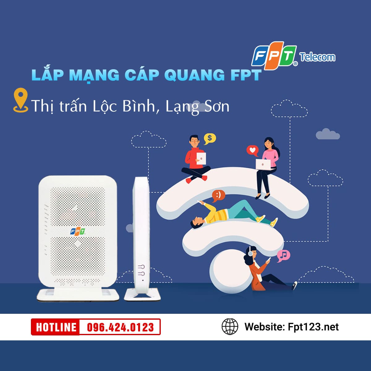 Lắp mạng cáp quang FPT ở thị trấn Lộc Bình, Lạng Sơn