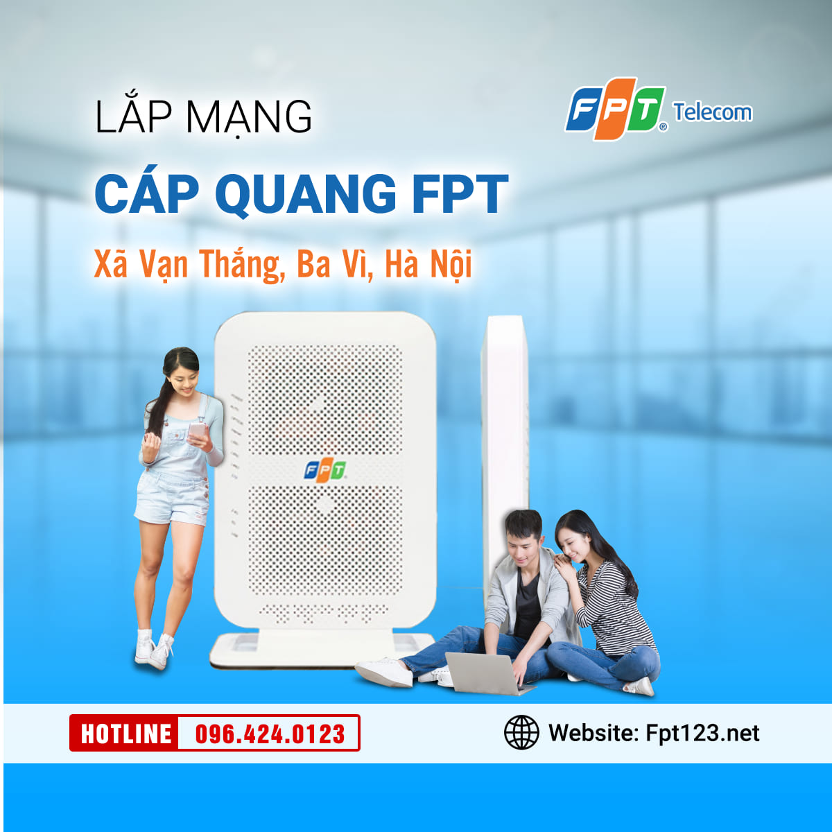 Lắp mạng cáp quang FPT ở xã Vạn Thắng, Ba Vì, Hà Nội