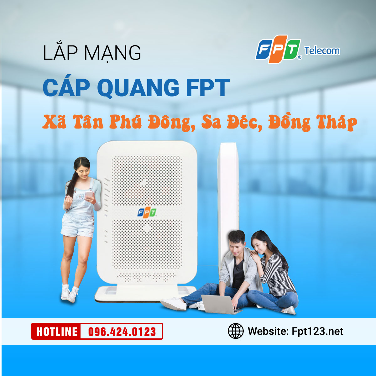 Lắp mạng cáp quang FPT xã Tân Phú Đông, Sa Đéc, Đồng Tháp