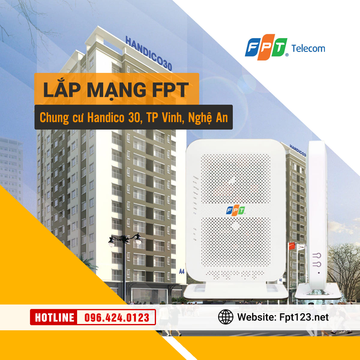 Lắp mạng FPT ở chung cư Handico 30, TP Vinh, Nghệ An