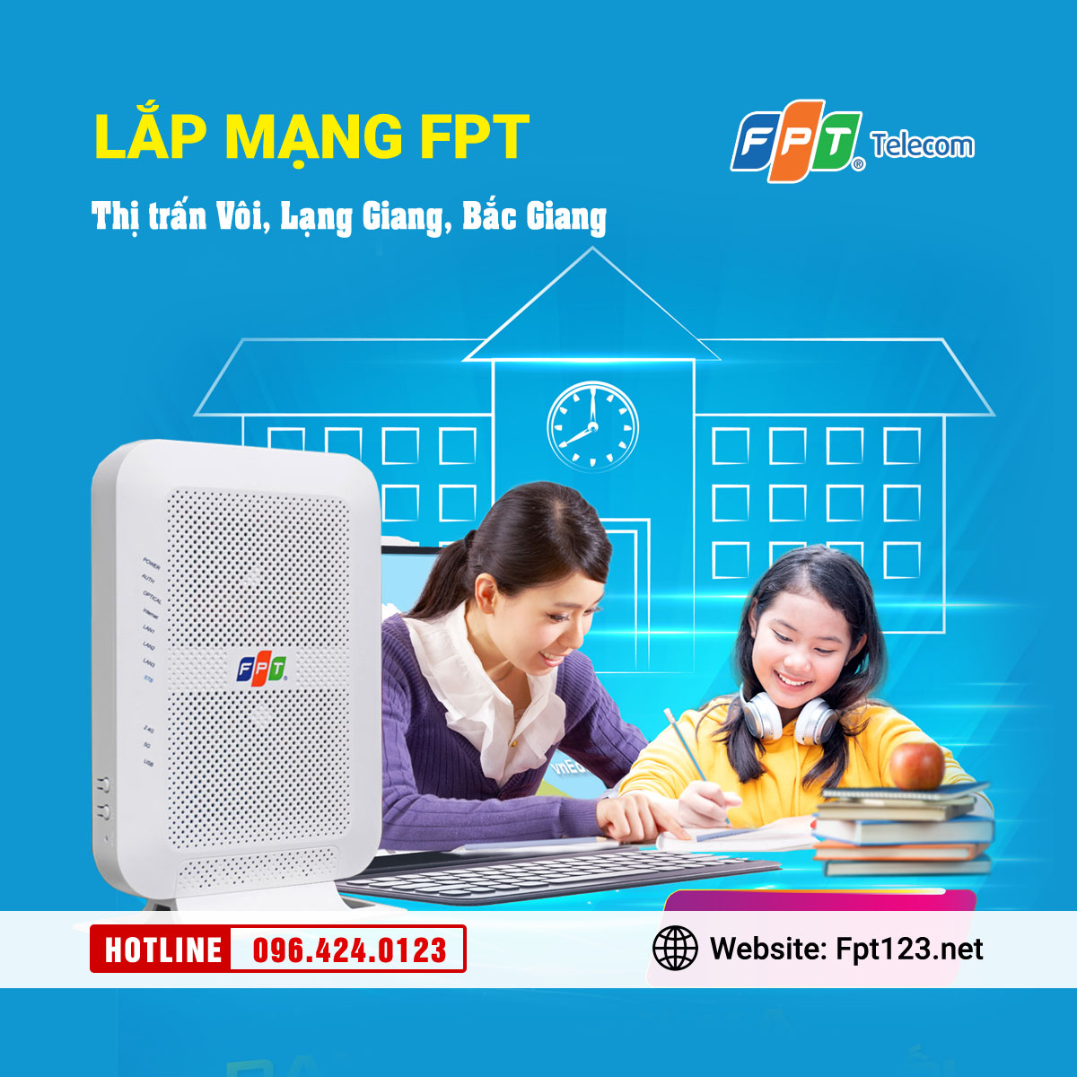 Lắp mạng FPT ở thị trấn Vôi, Lạng Giang, Bắc Giang