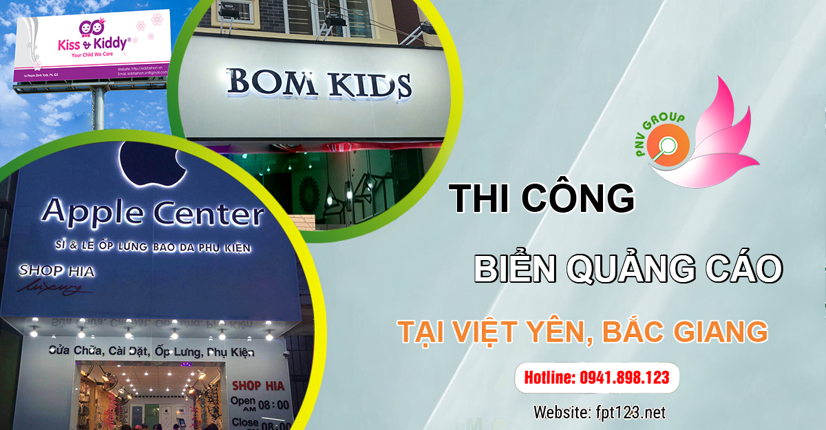 Nhận thi công biển quảng cáo tại Việt Yên, Bắc Giang