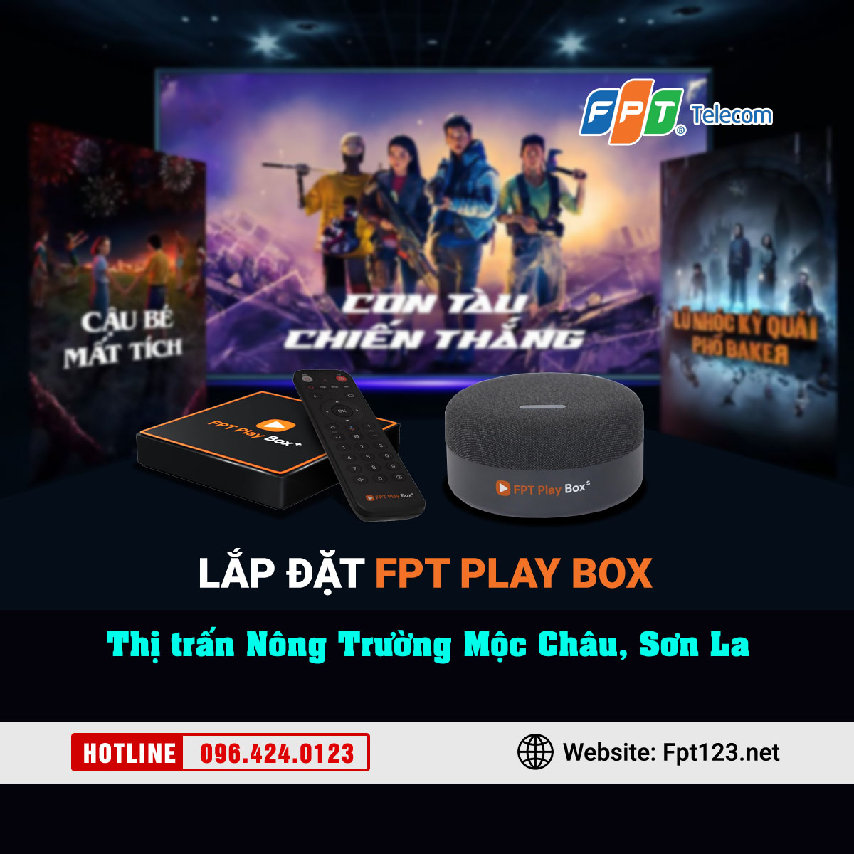 Lắp đặt FPT Play Box thị trấn Nông Trường Mộc Châu, Sơn La