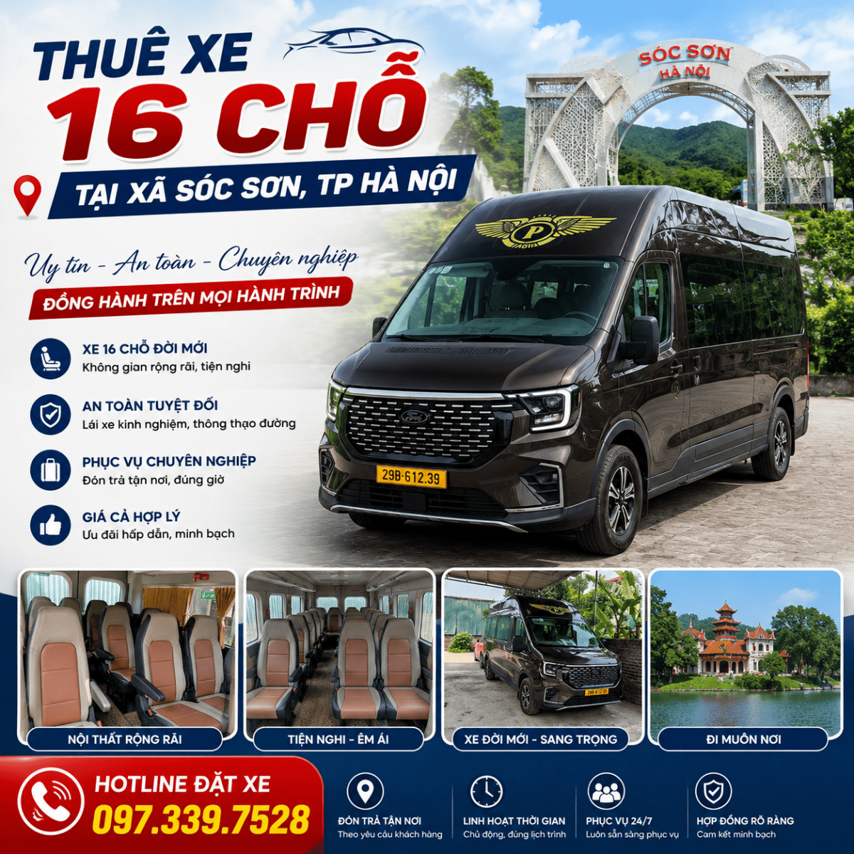 Thuê xe 16 chỗ Sóc Sơn Thuê xe 16 chỗ Sóc Sơn