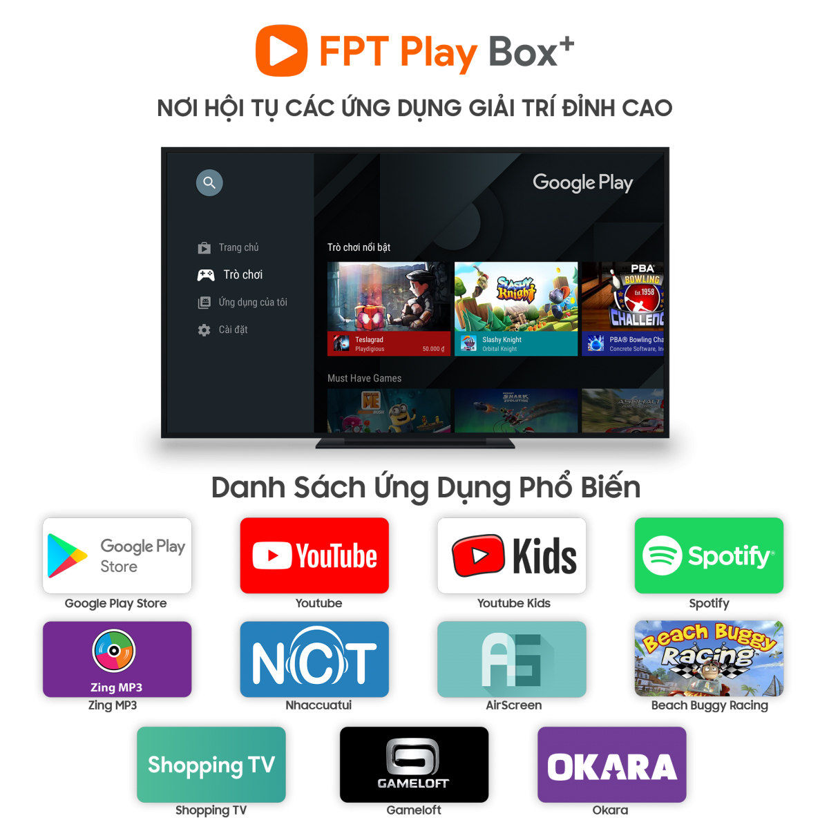Các ứng dụng trên FPT Play Box