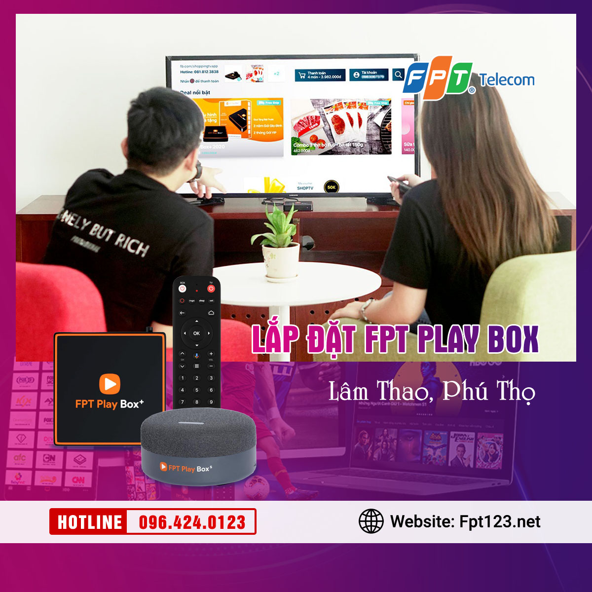 Lắp đặt FPT Play Box ở huyện Lâm Thao, Phú Thọ