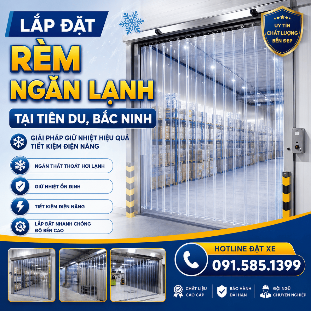 Lắp đặt rèm ngăn lạnh tại Tiên Du, Bắc Ninh