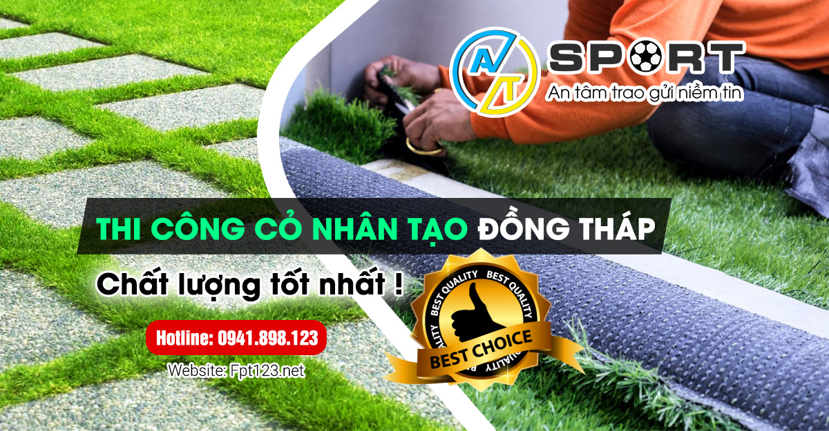 Thi công cỏ nhân tạo sân bóng tại Cao Lãnh, Đồng Tháp
