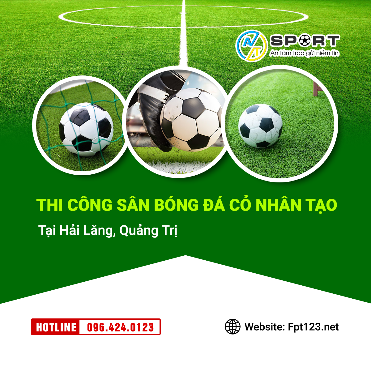 Thi công sân bóng đá cỏ nhân tạo tại Hải Lăng, Quảng Trị