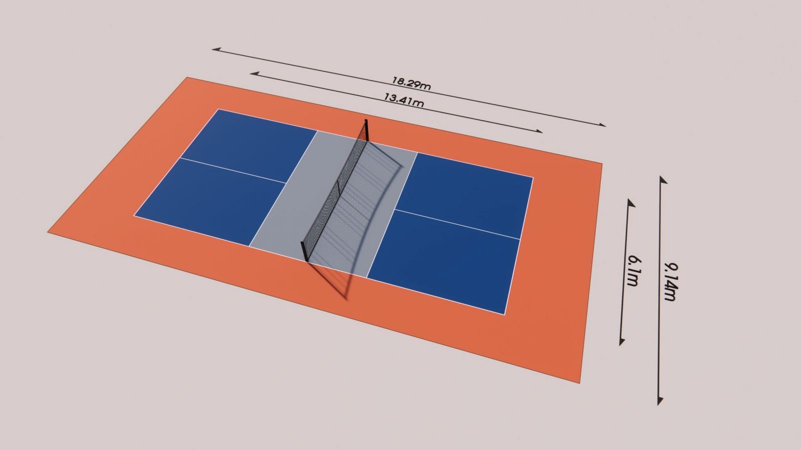 Kích thước sân pickleball