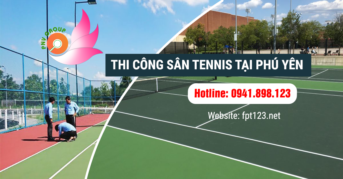 Thi công sơn sân Tennis tại Tuy Hòa, Phú Yên