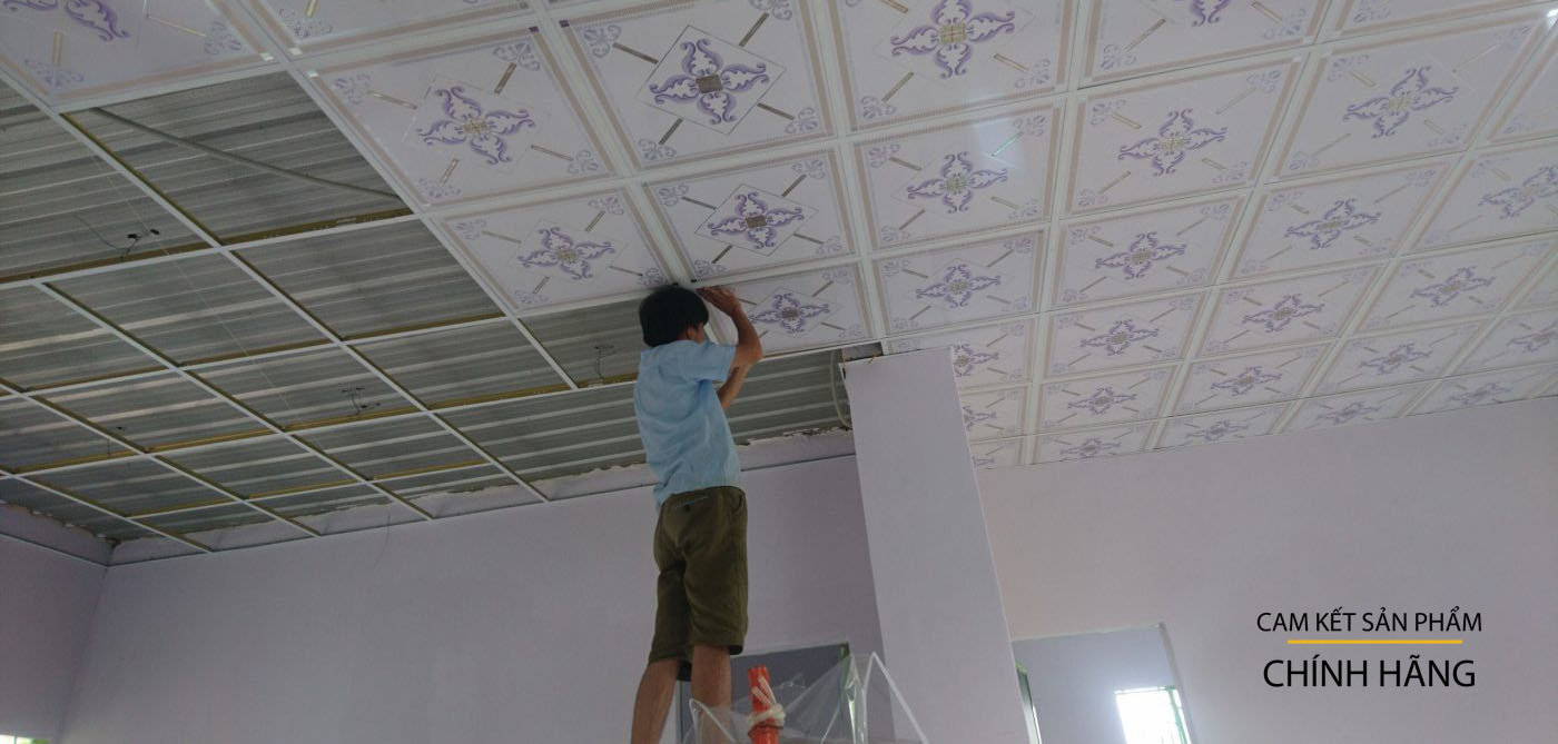 Thi công trần thả nhựa PVC 60x60 tại TP Vinh, Nghệ An