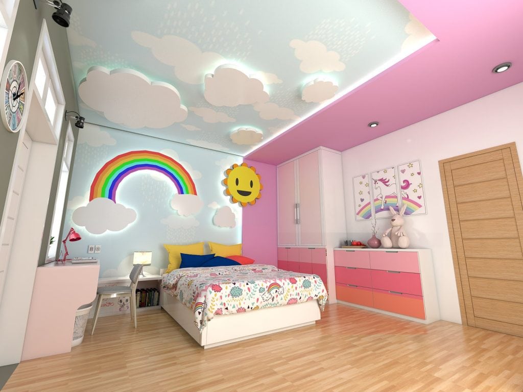 Trần thạch cao phòng ngủ trẻ em