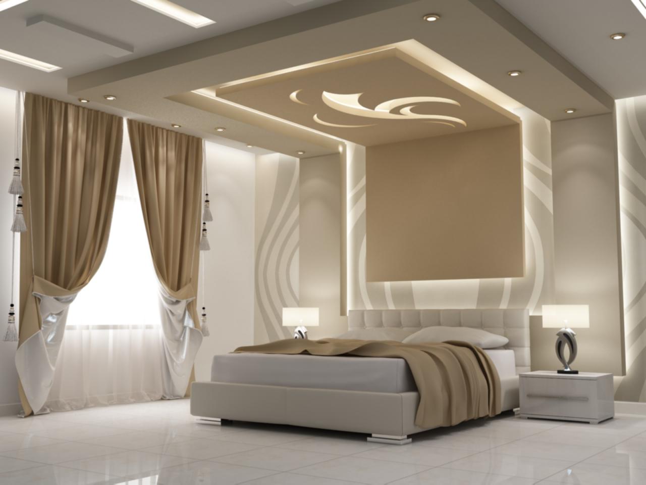 Trần thạch cao phòng ngủ hiện đại